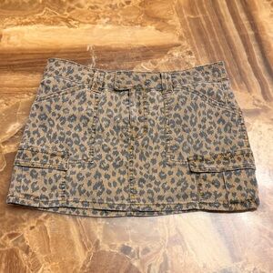 Leopard Print Mini Skirt